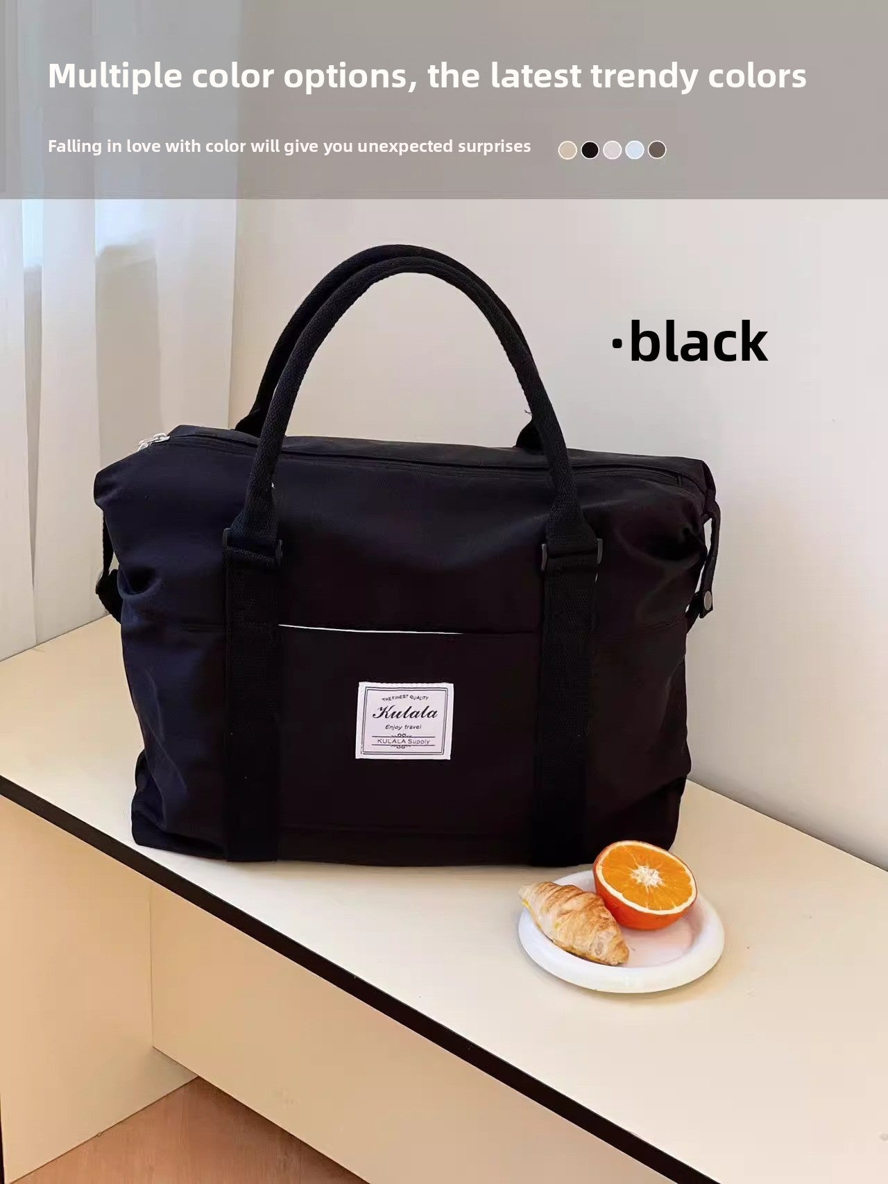 Large-Capacity Travel Bag with Pull Rod Compatibility