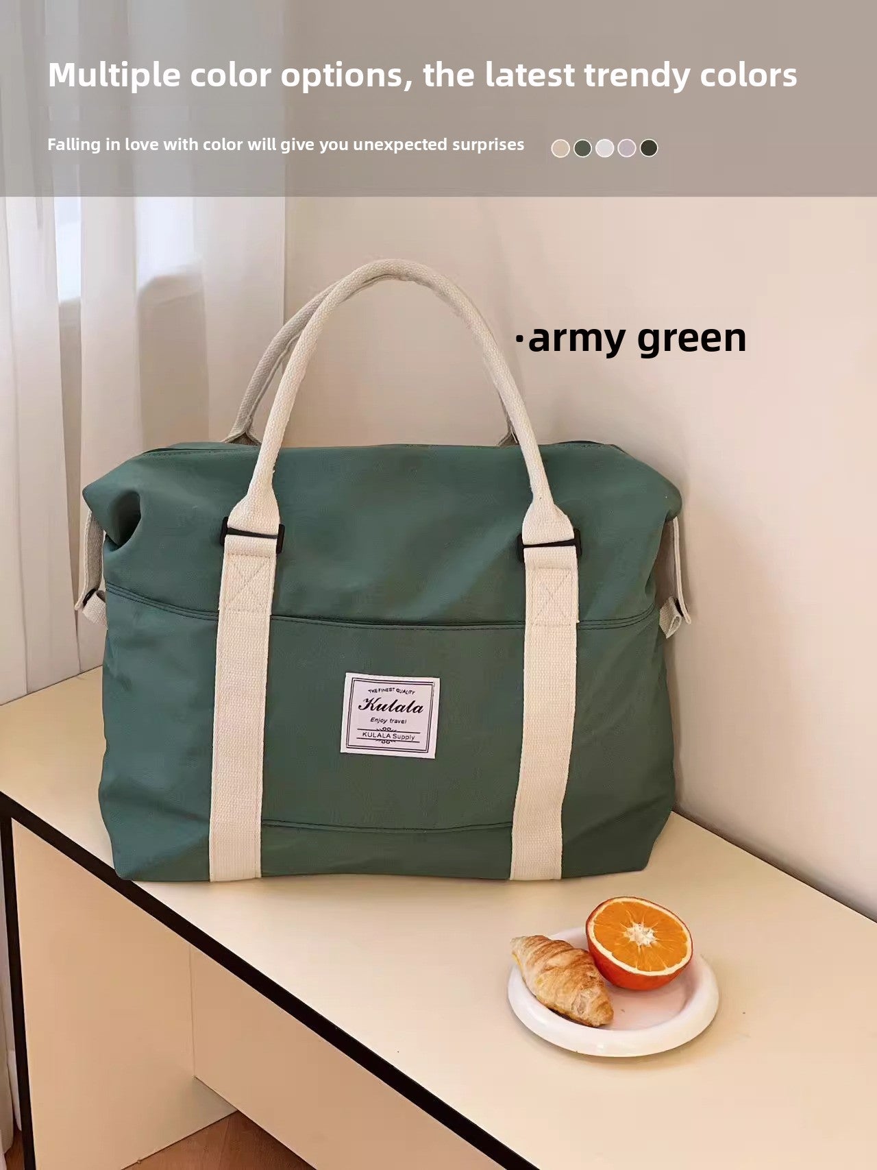 Large-Capacity Travel Bag with Pull Rod Compatibility