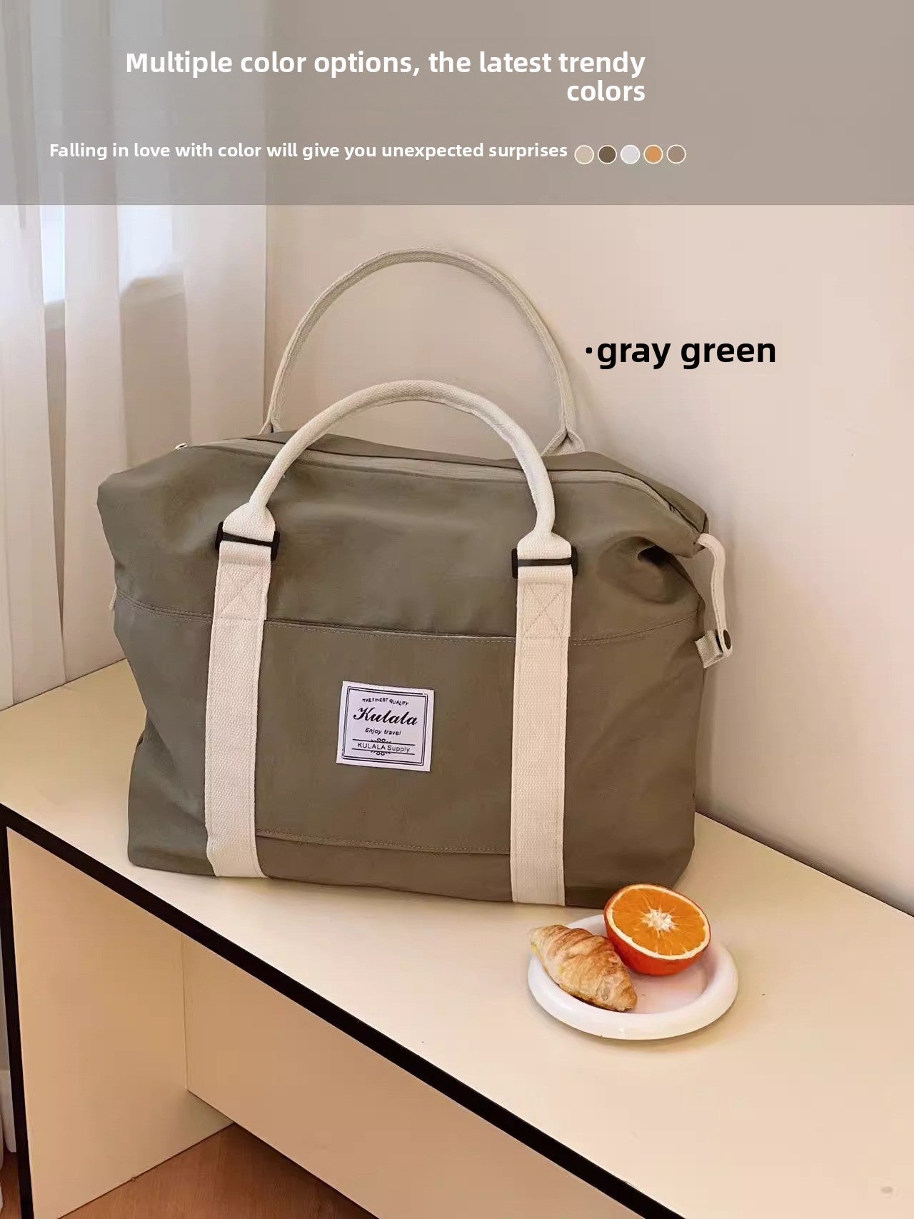 Large-Capacity Travel Bag with Pull Rod Compatibility