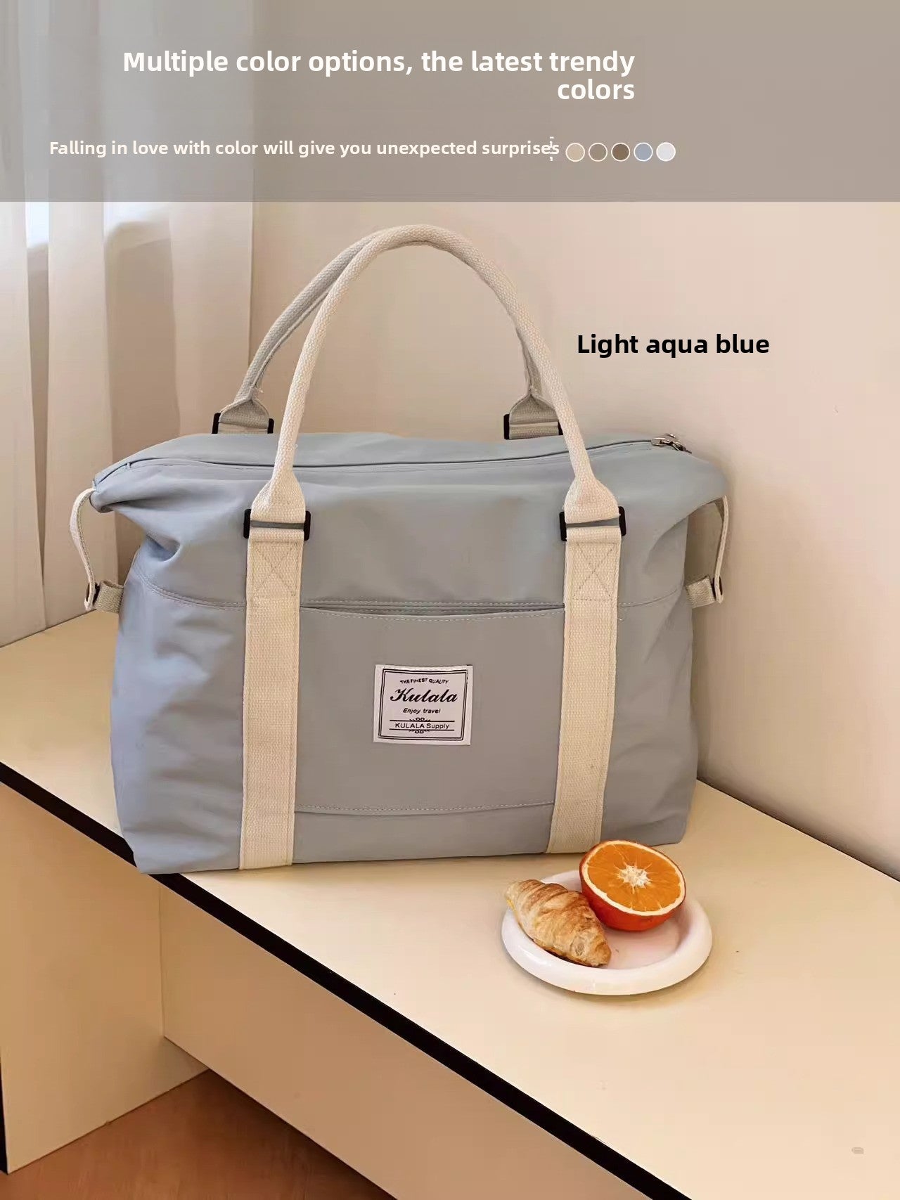 Large-Capacity Travel Bag with Pull Rod Compatibility