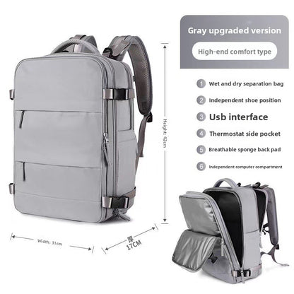 Large Capacity Waterproof Nylon Backpack for Travel and School