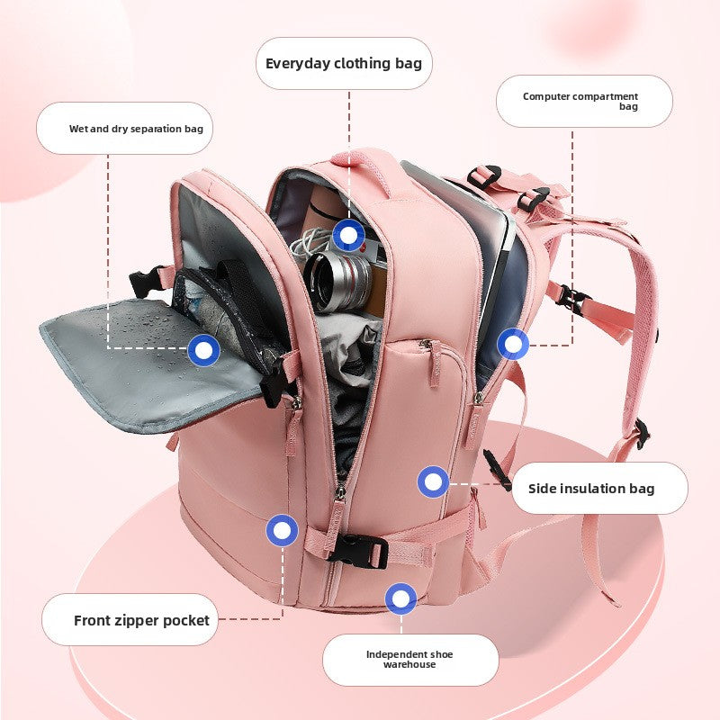 Large Capacity Waterproof Nylon Backpack for Travel and School