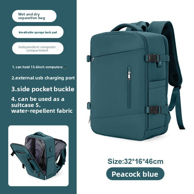Large Capacity Waterproof Nylon Backpack for Travel and School