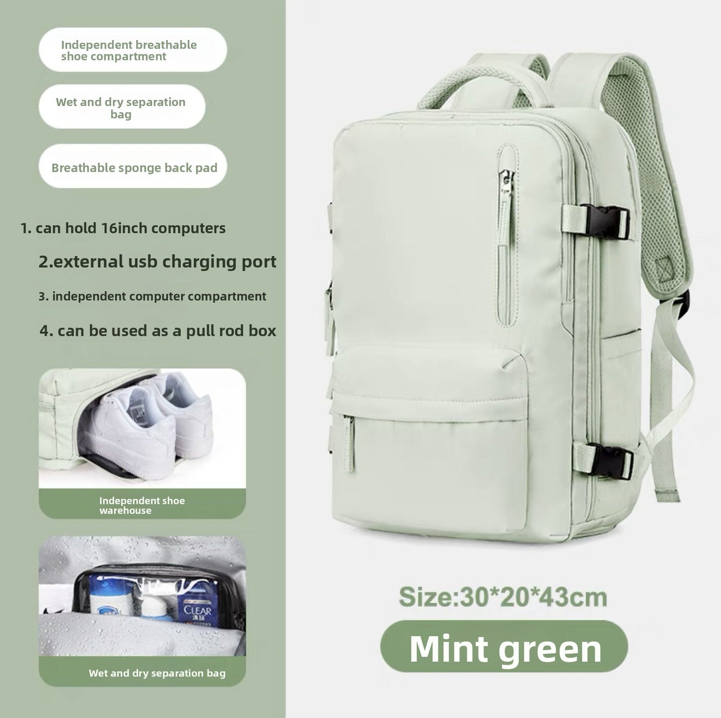 Large Capacity Waterproof Nylon Backpack
