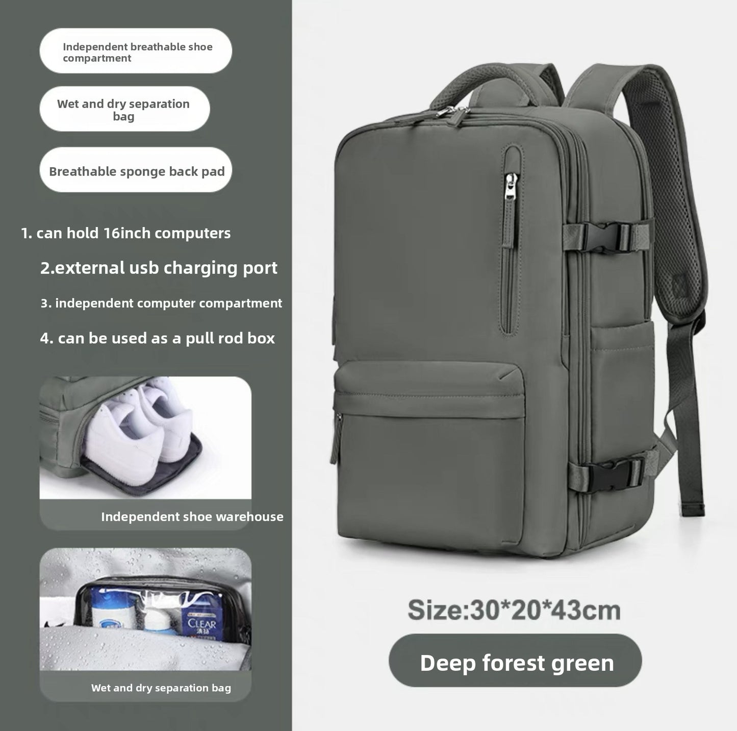 Large Capacity Waterproof Nylon Backpack