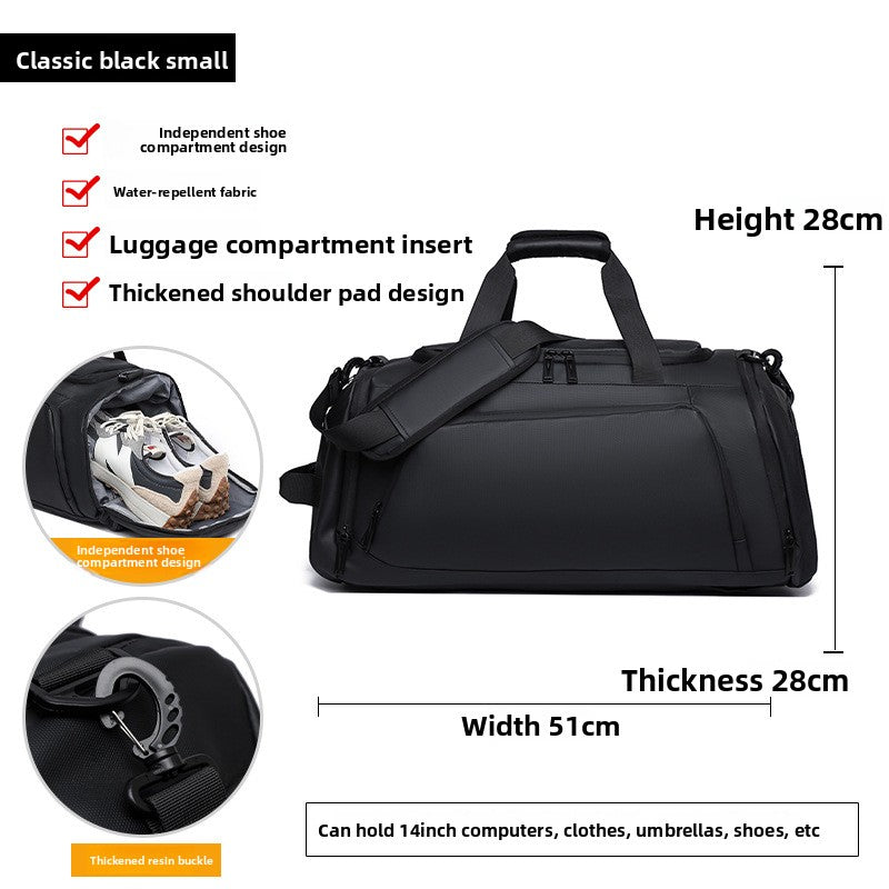 Large Capacity Waterproof Oxford Travel Bag with Shoe Compartment