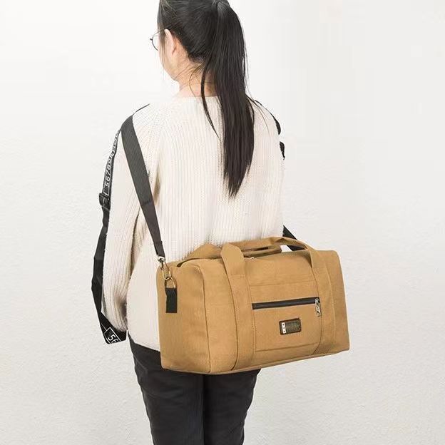 Large-capacity wear-resistant canvas handbag