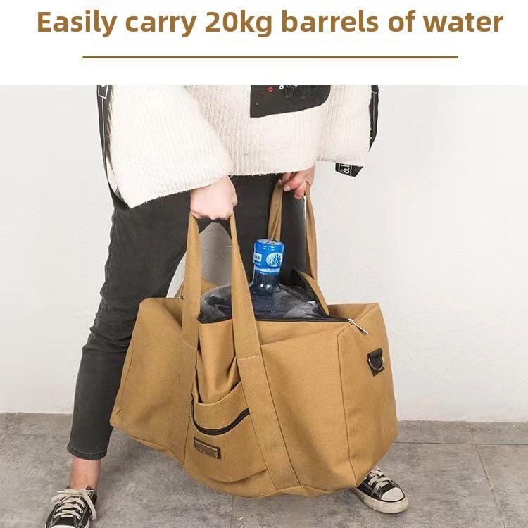 Large-capacity wear-resistant canvas handbag