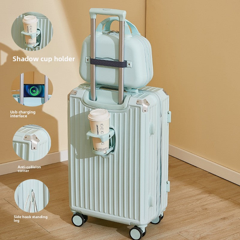 Large-capacity zipper password-protected boarding suitcase