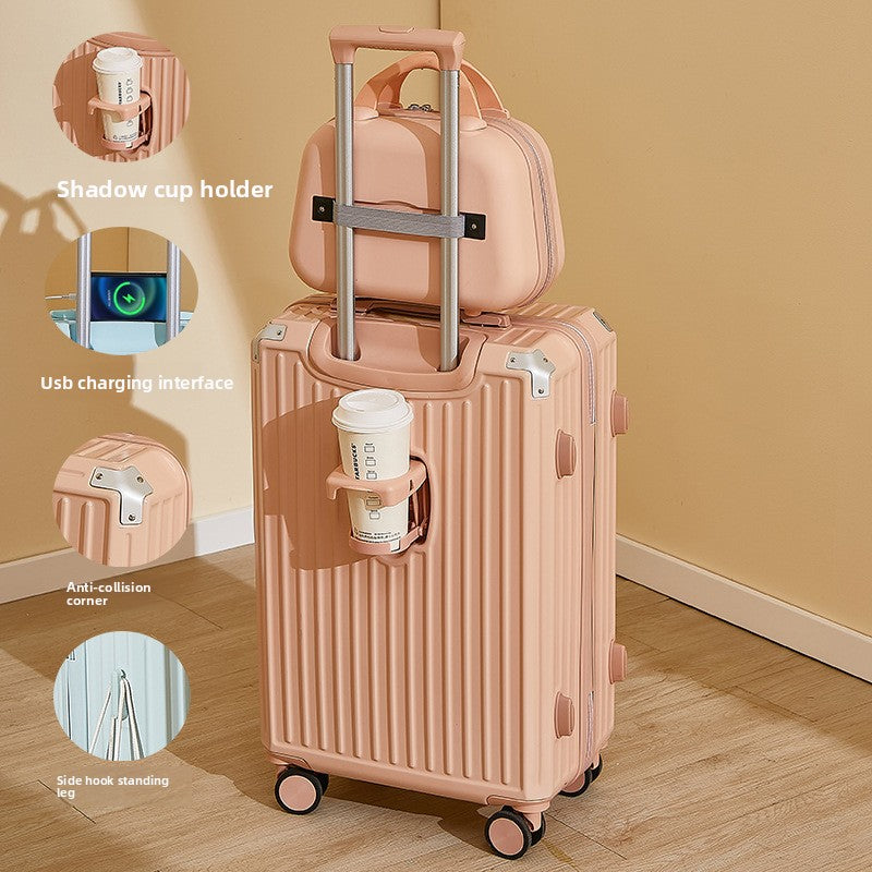 Large-capacity zipper password-protected boarding suitcase