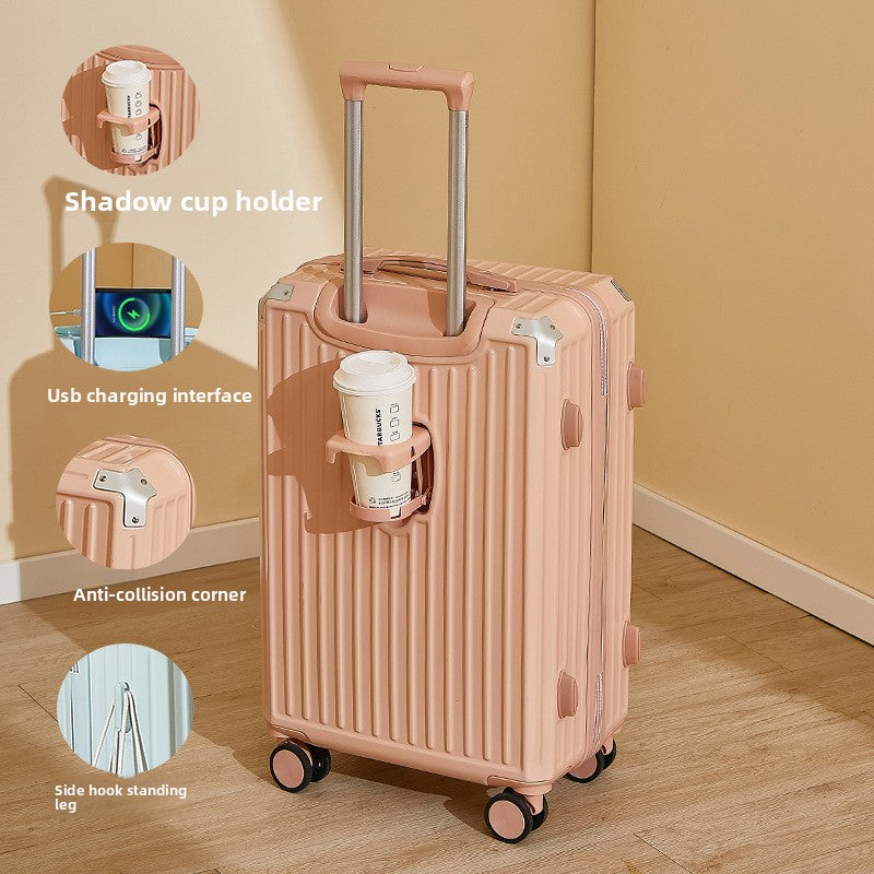 Large-capacity zipper password-protected boarding suitcase
