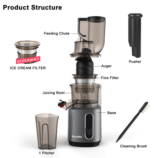 Large Diameter Slow Juicer