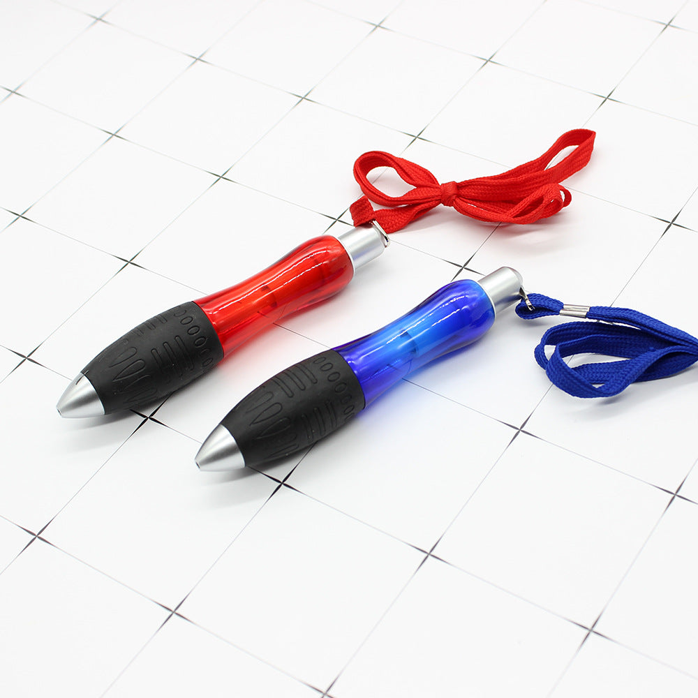 Large Fat Ballpoint Pen with Lanyard and Leather Case