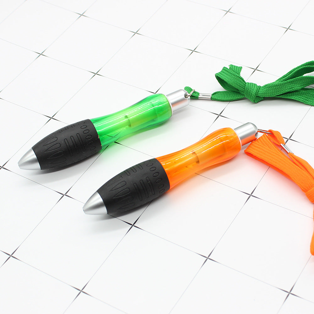 Large Fat Ballpoint Pen with Lanyard and Leather Case