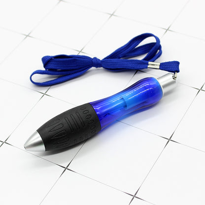 Large Fat Ballpoint Pen with Lanyard and Leather Case