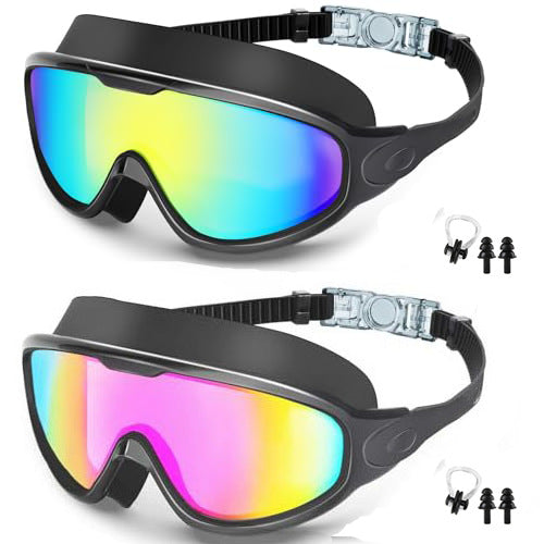 Large Frame Anti-Fog Swimming Goggles with UV Protection