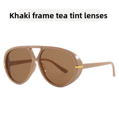 Large Frame Vintage Sunglasses UV Protection Fashion Sun Glasses