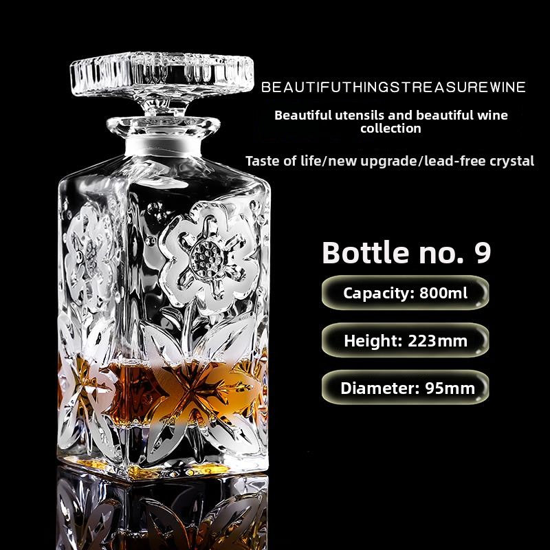 Large glass wine bottle