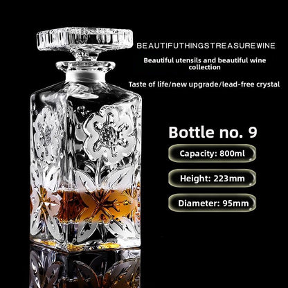 Large glass wine bottle