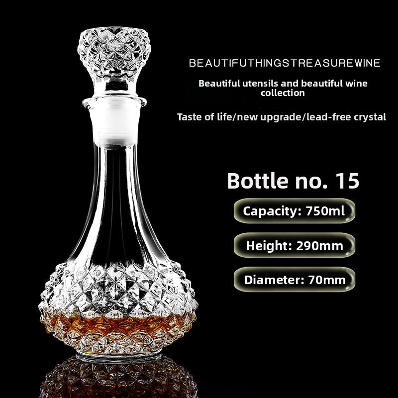 Large glass wine bottle