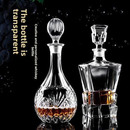 Large glass wine bottle