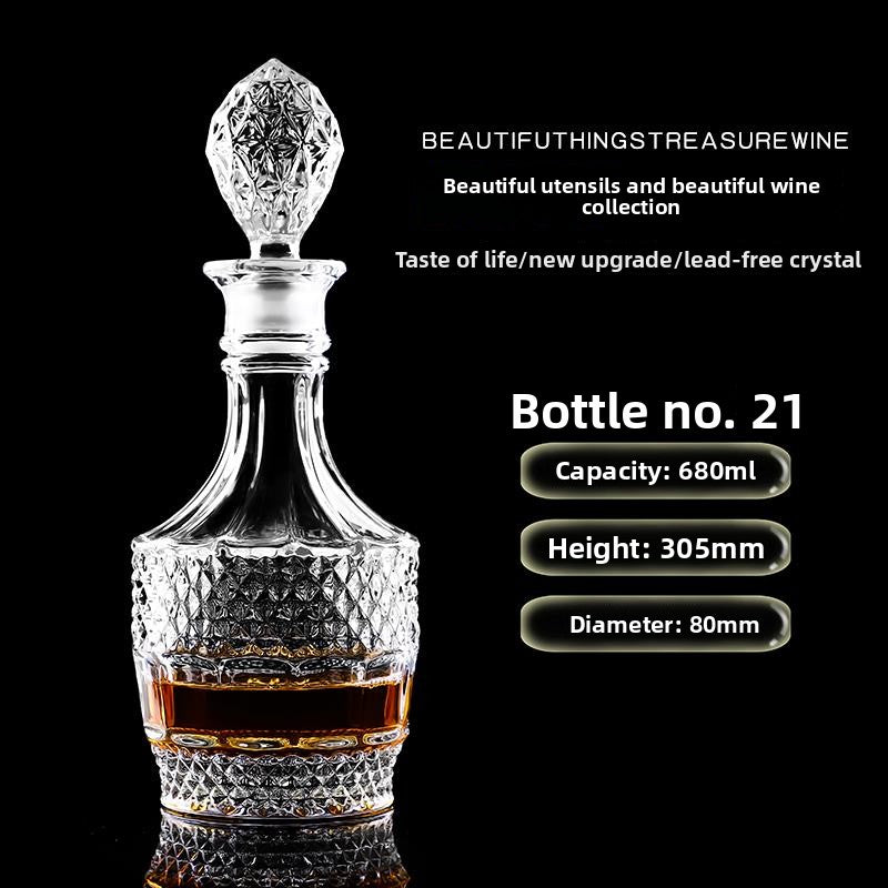 Large glass wine bottle