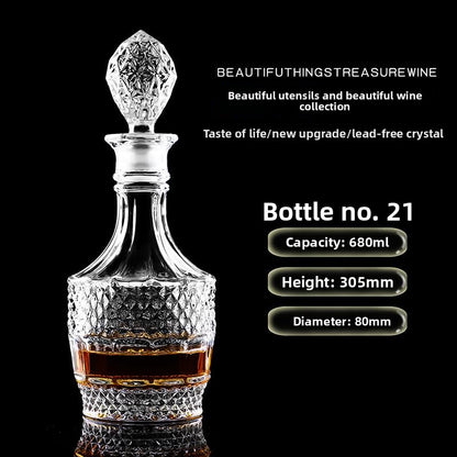 Large glass wine bottle