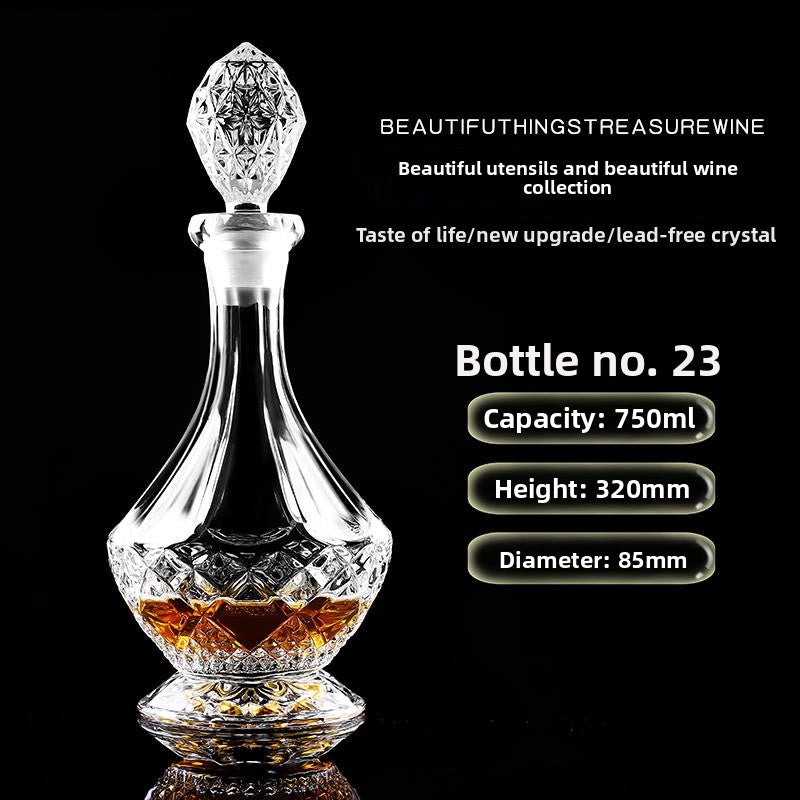 Large glass wine bottle