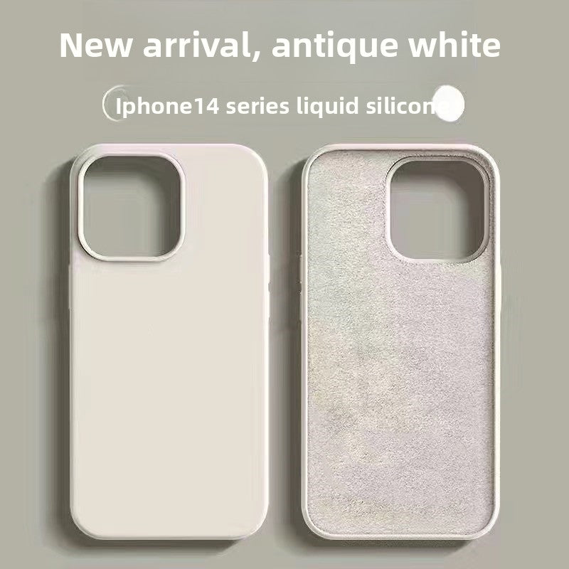 Large Hole Solid Silicone Phone Case for iPhone Matte Full Coverage