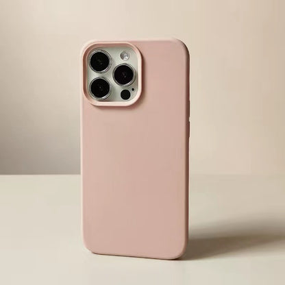 Large Hole Solid Silicone Phone Case for iPhone Matte Full Coverage