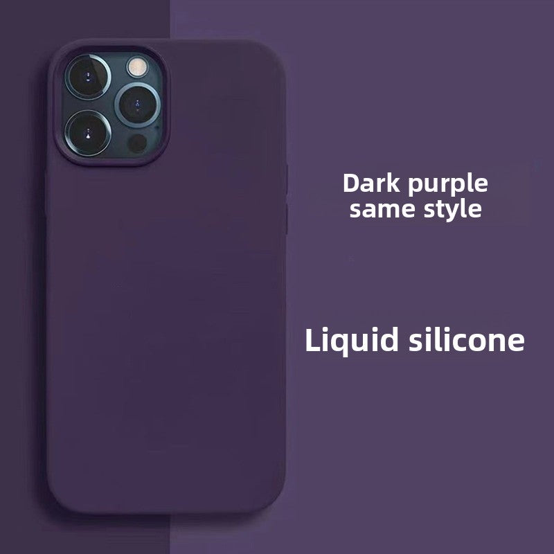 Large Hole Solid Silicone Phone Case for iPhone Matte Full Coverage