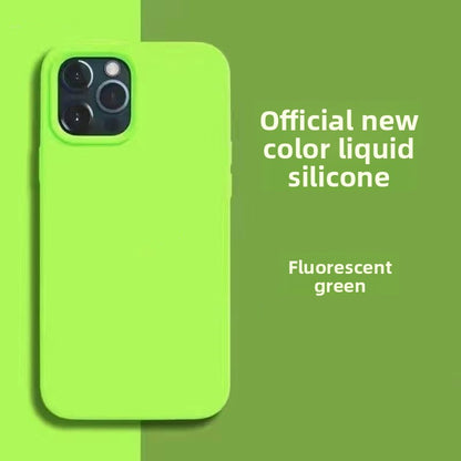 Large Hole Solid Silicone Phone Case for iPhone Matte Full Coverage