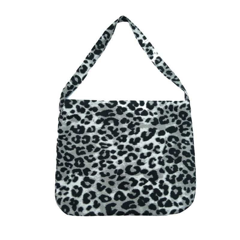 Large leopard print tote bag