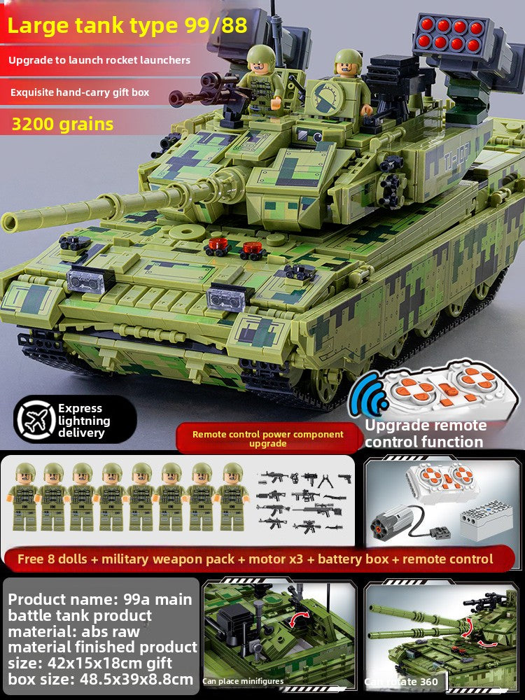 Large Military Tank Building Blocks Set with Minifigures