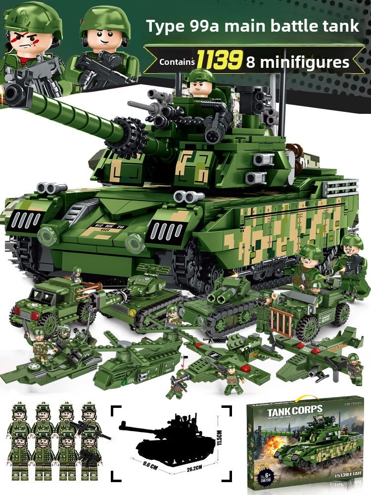 Large Military Tank Building Blocks Set with Minifigures