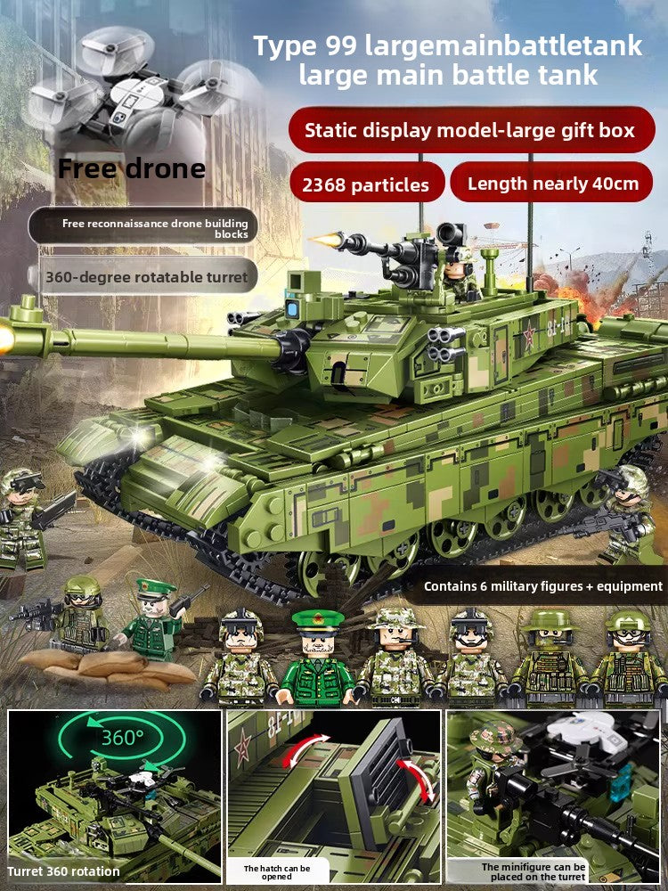 Large Military Tank Building Blocks Set with Minifigures