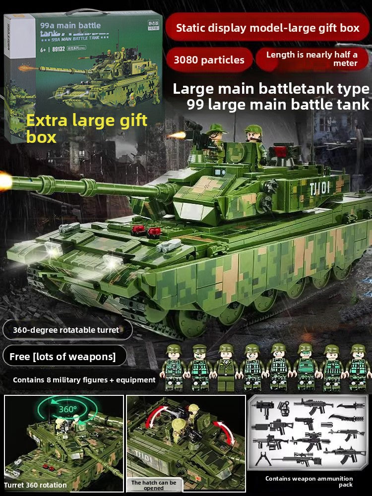 Large Military Tank Building Blocks Set with Minifigures