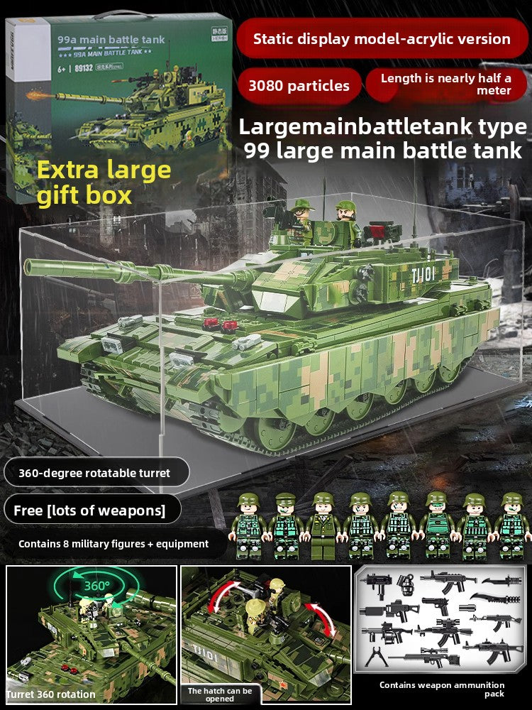 Large Military Tank Building Blocks Set with Minifigures