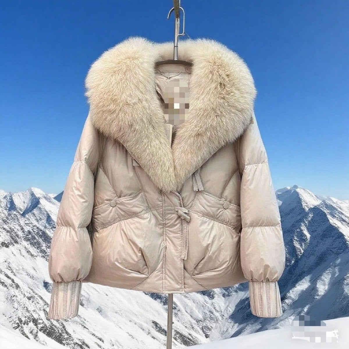 Large-necked cotton-padded jacket