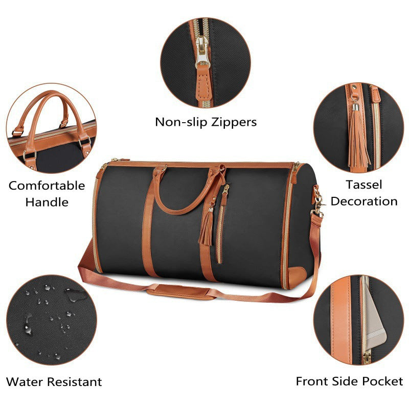 Large PU Leather Foldable Travel Duffel Bag
