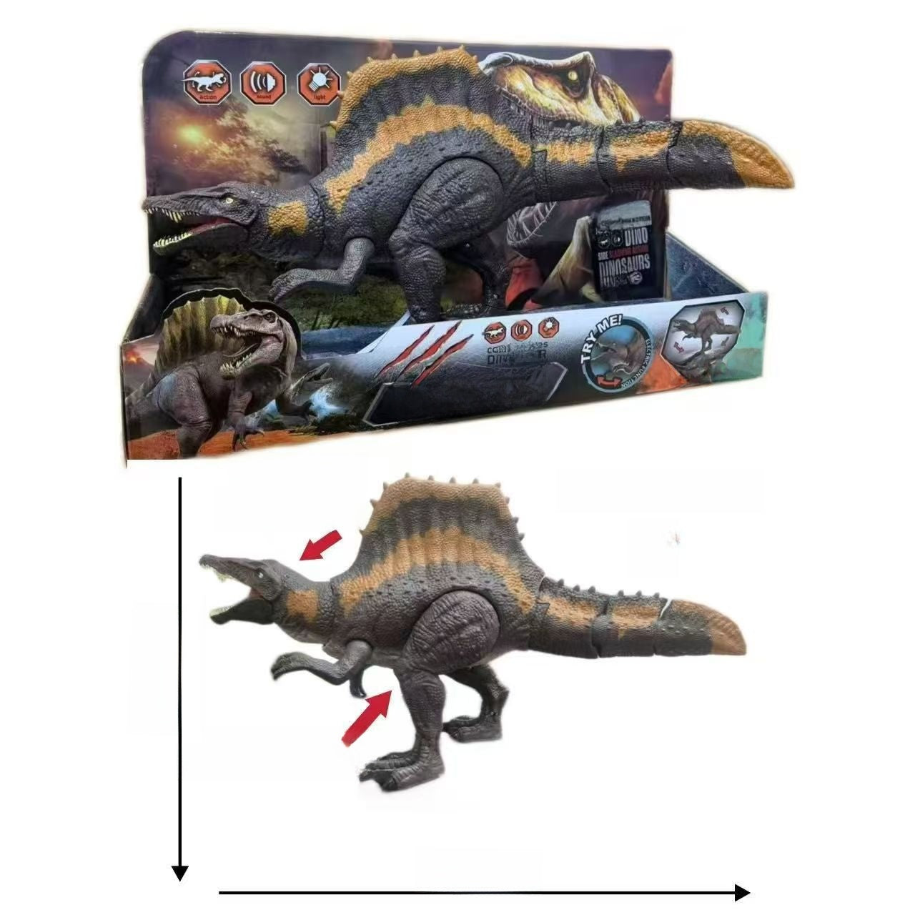 Large Remote Control Dinosaur Toy with Sound and Light
