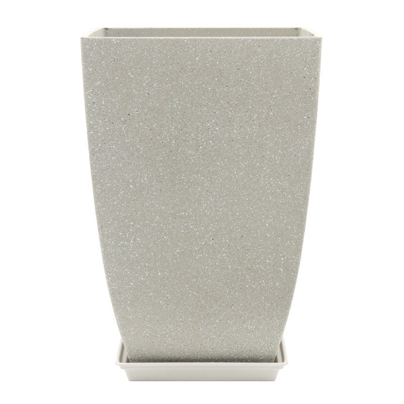 Large Resin Flower Pot with Modern Cement Finish