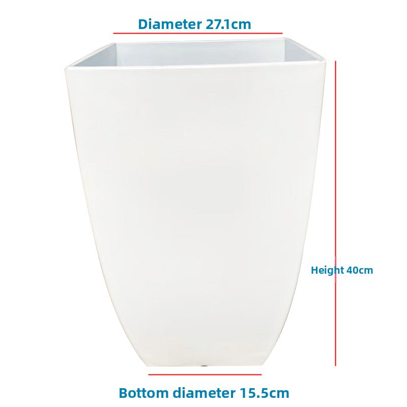 Large Resin Flower Pot with Modern Cement Finish