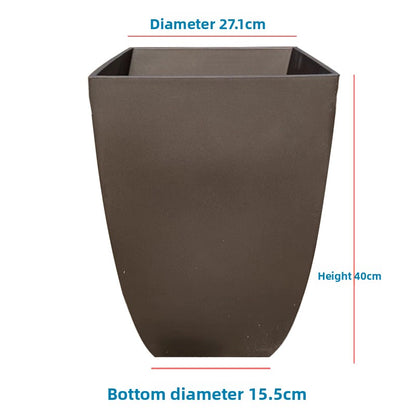 Large Resin Flower Pot with Modern Cement Finish