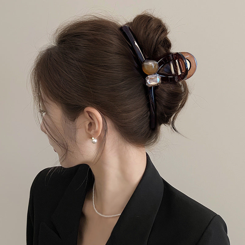Large Shark Hair Clip with Pearl Decoration