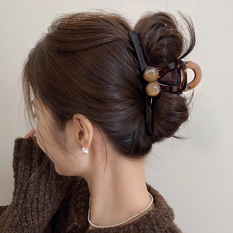 Large Shark Hair Clip with Pearl Decoration