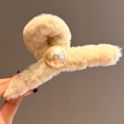 Large Shark Hair Clip with Pearl Decoration