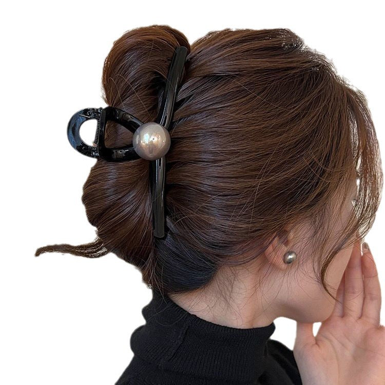 Large Shark Hair Clip with Pearl Decoration