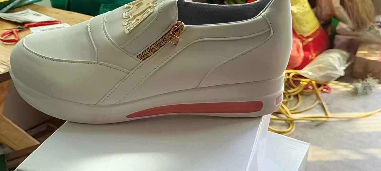 Large Size Casual Women's Shoes with Side Zipper