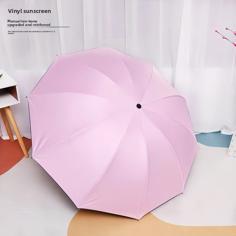 Large-sized manual umbrella suitable for both sunny and rainy days